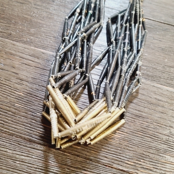 Vintage 80s 90s Chunky Multi Strand Beaded Leopard Statement Necklace - Picture 5 of 8